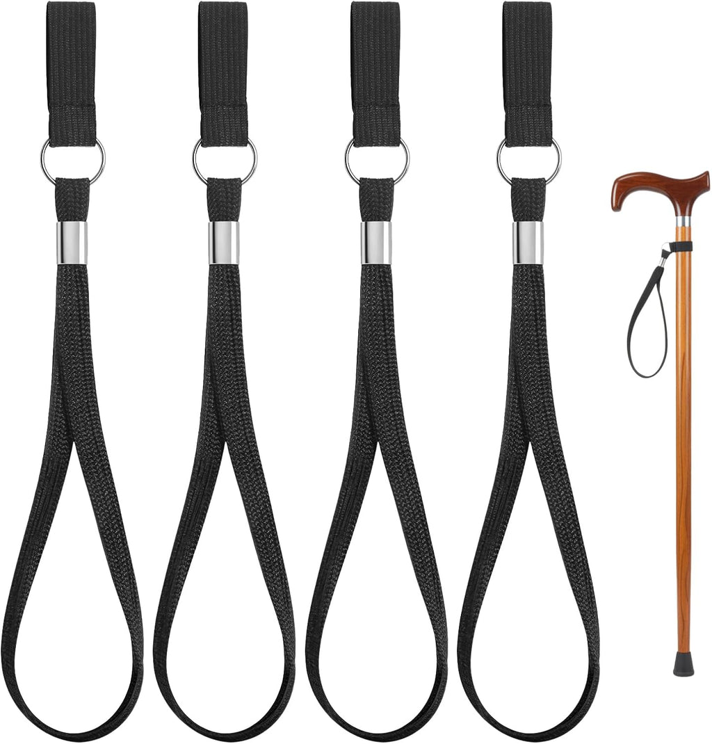 Sibba Walking Stick Wrist Strap, 4 Pcs Cane Wrist Strap Crutch Straps Leash, Walking Stick Accessories for Seniors Rehab and Mobility Aid, Suitable for Home Outdoors Travel Climbing
