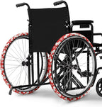Snowflakes Wheelchair Wheel Covers Set of 2 Wheelchair Decorations Neoprene Wheelchair Tire Covers Protect Floors Carpets