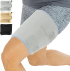 Vive Thigh Brace - Hamstring Quad Wrap - Adjustable Compression Sleeve Support for Pulled Groin Muscle, Sprains, Quadricep, Tendinitis, Workouts, Sciatica Pain and Sports Recovery - Men, Women (Grey)