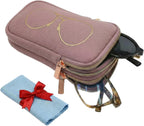 Double Glasses Case Neoprene Pouch Soft Eyeglass Sunglasses Cases With Cleaning Cloth