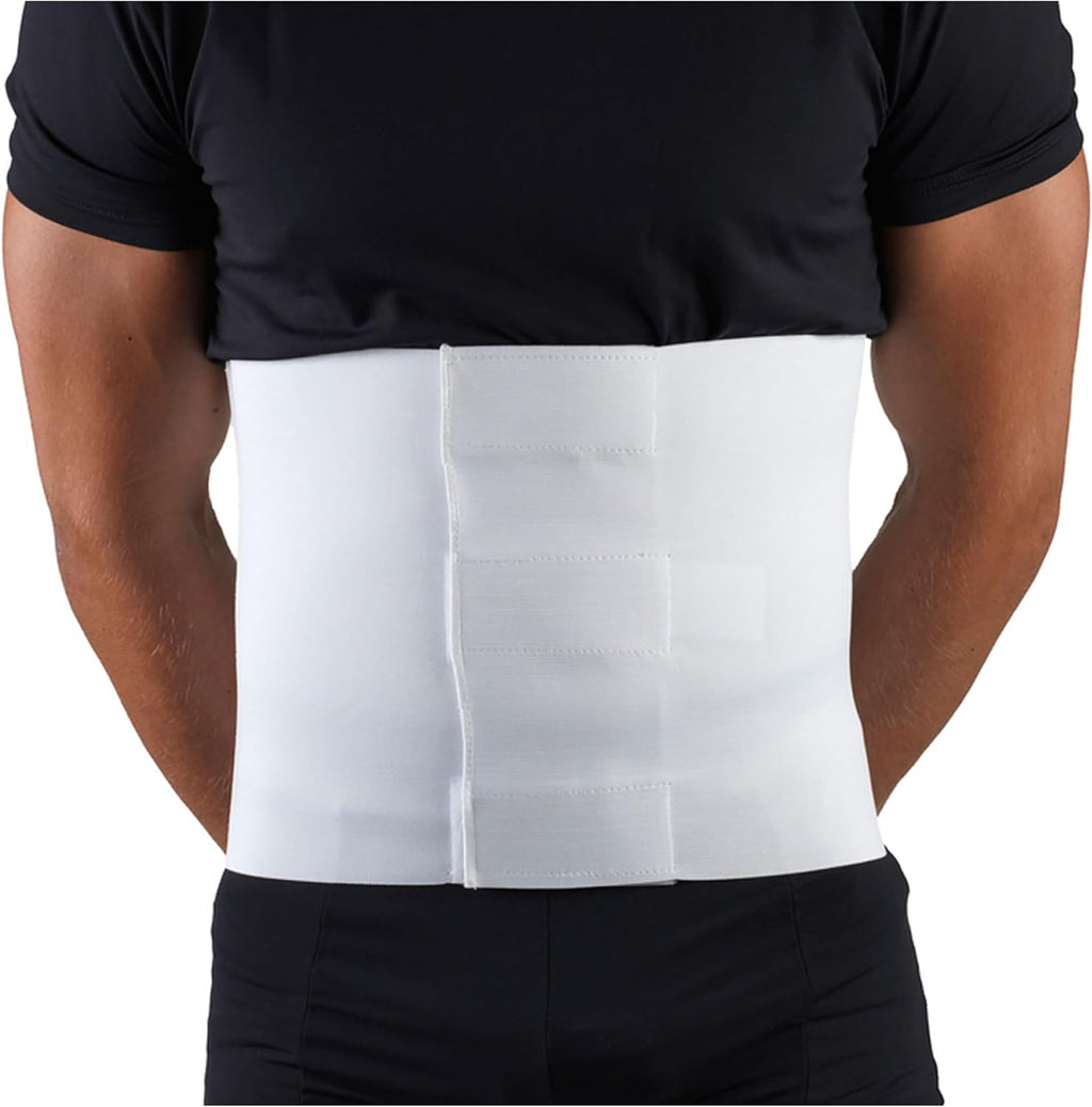 OTC Abdominal Binder, 10-Inch Chest and Rib Panel Support for Men and Women, Elastic, White, 3X-Large