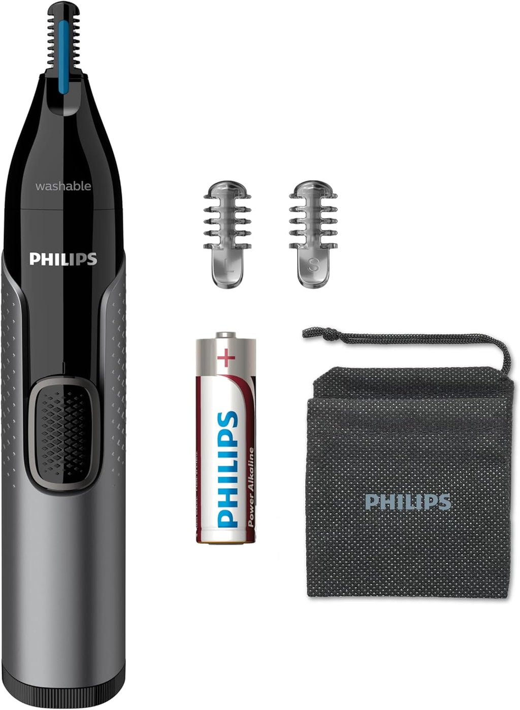 Nose Hair Trimmer, Series 3000 Nose, Ear and Eyebrow Trimmer Showerproof with Protective Guard System, Battery-Operated, No pulling Guaranteed - NT3650/16