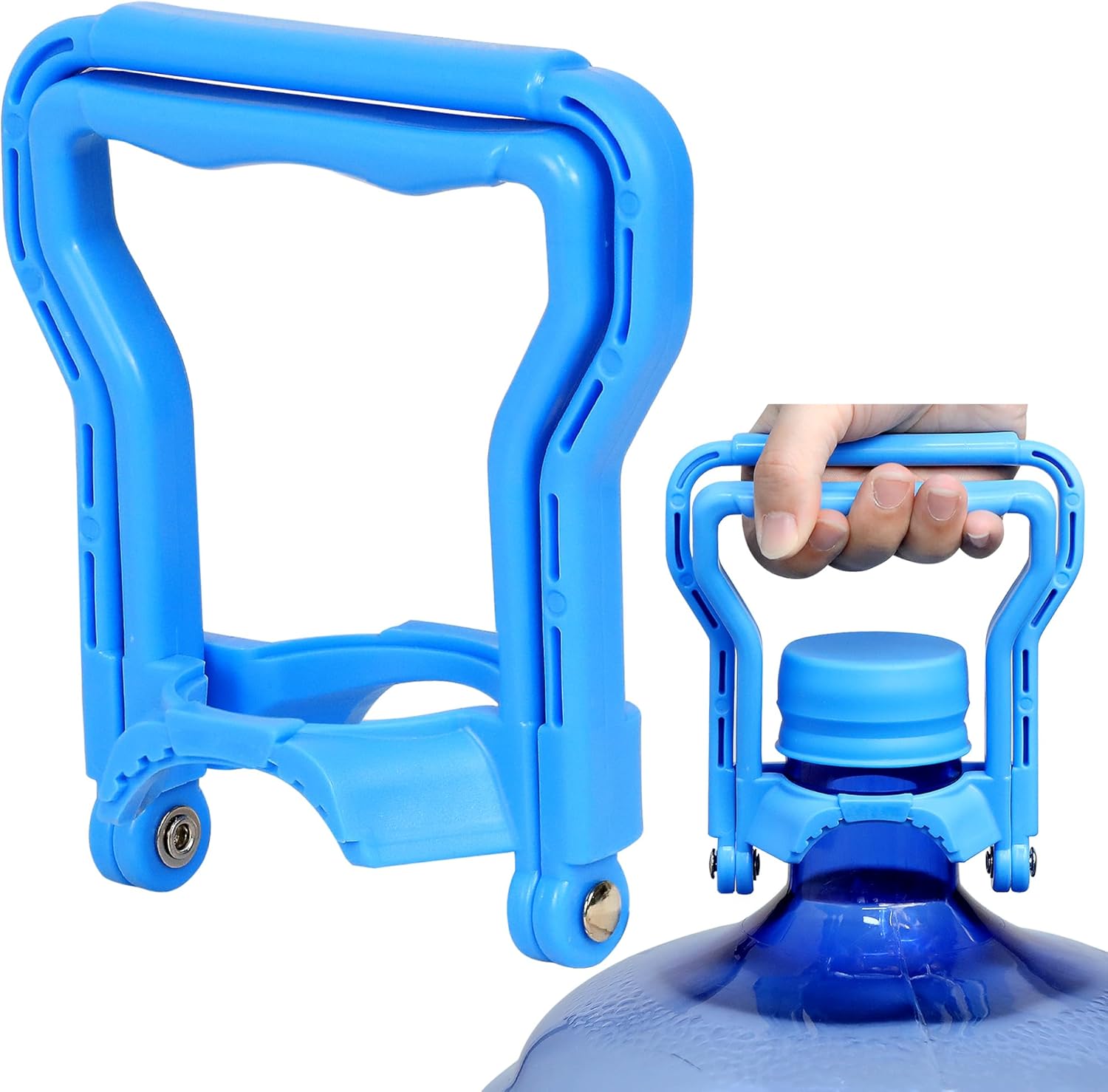 Gofriipai 5 Gallon Water Bottle Handle, Heavy-Duty Water Jug Holder for Easy Carrying, Dual-Mode Design (Single/Dual-Person Lift), Ergonomic Grip – Fits Standard 5-Gallon Jugs（Blue）