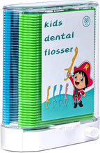 dentle Floss Pick Holder Dispenser 88 Floss with 58 Floss Refill, Fun & Colorful Animal Floss Help You Prevent Tooth Decay and Gum Disease (1 Pack Green)