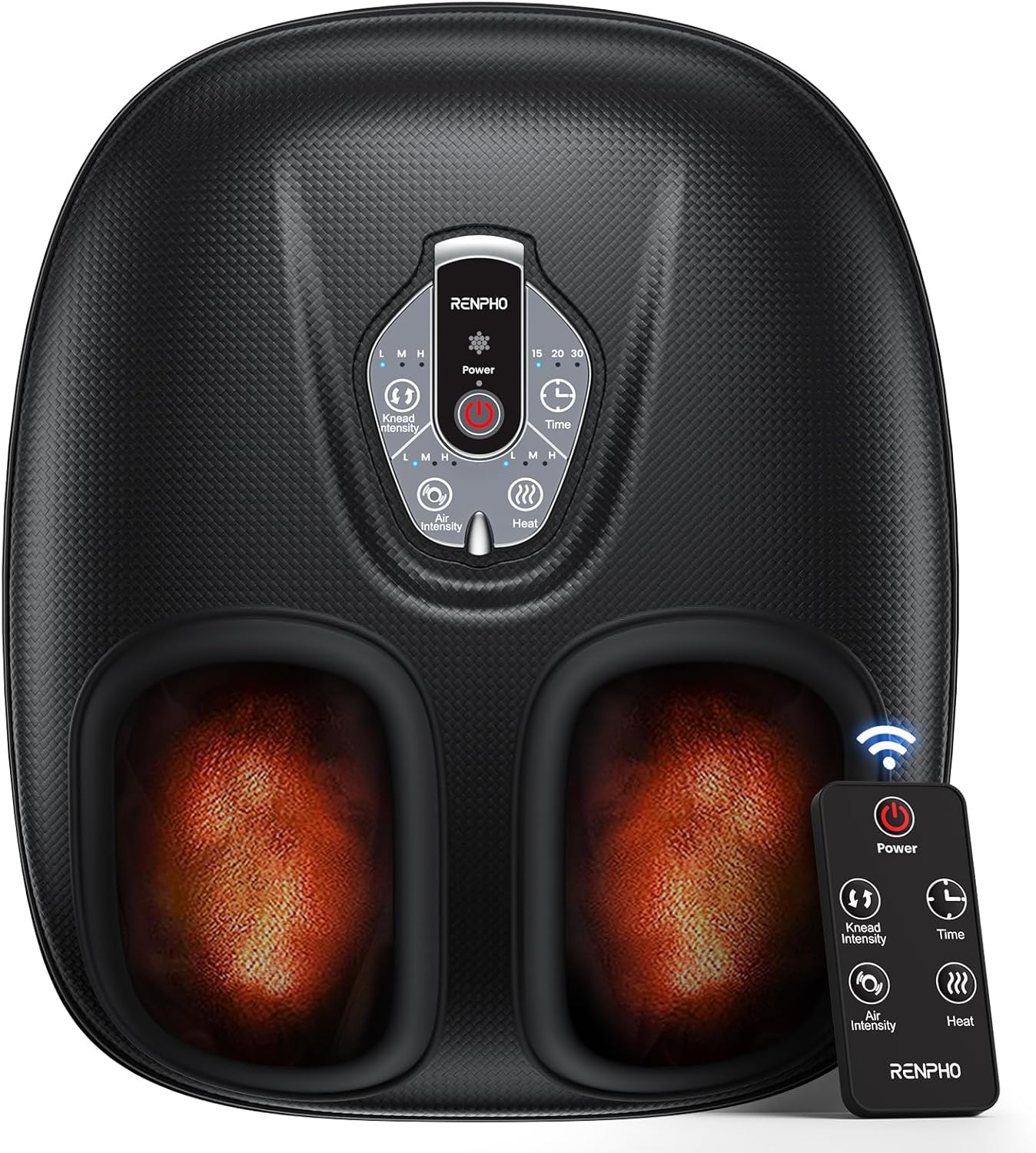 RENPHO Foot Massager Machine with Heat [2026 Upgraded], Fathers Day Dad Gifts for Men, FSA Eligible HSA Shiatsu Foot Massager for Plantar Fasciitis, Cordless Control, Gifts for Women, Black