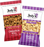 Jody’s Popcorn 2 Pack Bundle – Cinnamon Roll & English Toffee Gourmet Flavors – Sweet Crunchy Handcrafted Snacks – Non-GMO – 2 x 7oz Bags – Unique Treats Perfect for Sharing Gifting or Movie Night