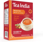Tea India Masala Loose Leaf Chai Tea Flavorful Blend Of Black Tea & Natural Ingredients Strong Full-Bodied Traditional Indian Caffeinated Tea 1LB