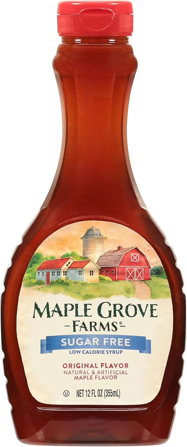 Maple Grove Farms, Syrup, Sugar Free, Maple Flavor, 12 Ounce (Pack of 12)