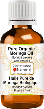 Greenwood Essential Pure Organic Moringa Oil (Moringa oleifera) Cold Pressed 50ml (1.69 oz)