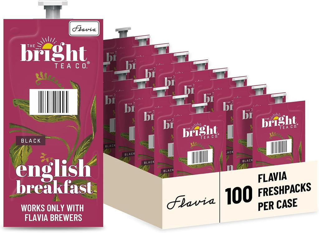 Flavia Bright Tea Co. English Breakfast Tea Freshpacks works only with Flavia Brewers (Case of 100)