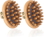 DEBETOOL Wood Therapy Massage Tools - 2-Pack Wooden Meridian Massage Brush for Cellulite, Lymphatic, Drainage, Massage Brush for Belly Muscle Pain Relief & Body Shaping