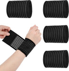 4 PCS Bandage Arm Wrap Elastic Wrist Support Band Compression Adjustable Wrist Strap Breathable Wrists Brace Relieves Wrists Pain for Men and Women Sport, Black