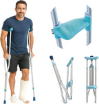 Foldable Ergonomic Crutches – Adjustable, Lightweight Crutches with Ergonomic Grips – Compact, 3X Comfortable Support – Fits 4’10” to 6’4” – 250 lb Capacity