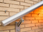 9 FT Handrails Kit for Indoor Outdoor Stairs，Modern Aluminum Handrail Set，1.4" Diameter Bar,Adjustable 304 Stainless Steel Brackets Included，Rust Free. (Anodized Shiny Silver, 9 FT)