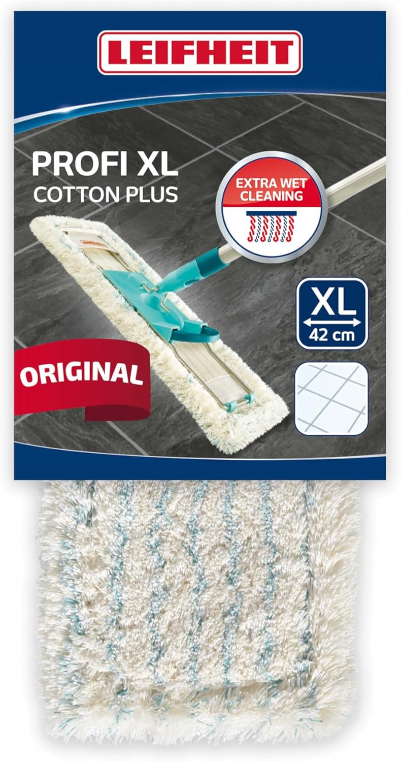 Leifheit Profi Cotton Plus Floor Wiper Cover, Folded, Stone Floor and Tiles, 55117