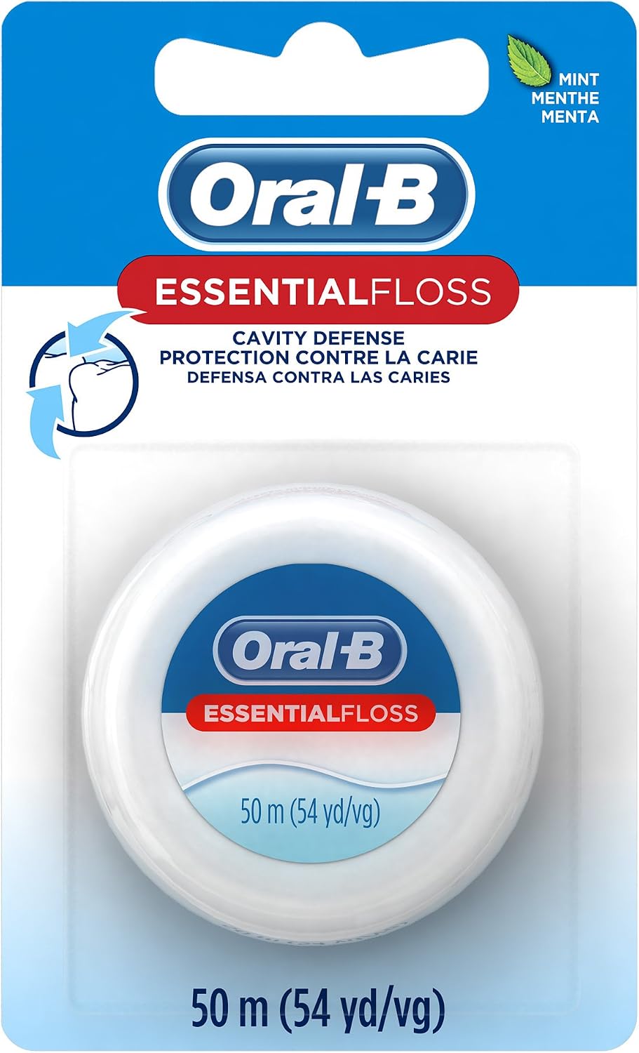 Oral-B Dental Floss, Essential Floss, Mint, Waxed, 54 Yd (Pack of 24)