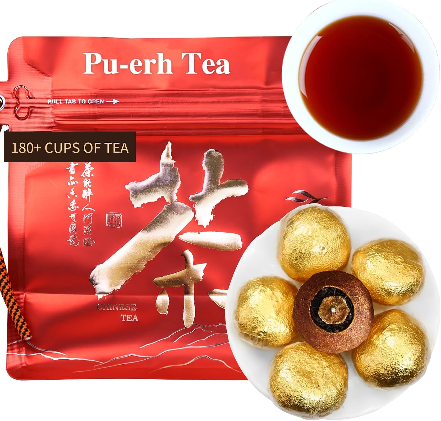 CHADUO Tangerine Peel Puerh Tea Xinhui Dahonggan Orange Peel Puer Xinhui Chenpi Pu'er Da Hong Gan Mandarin Orange Peel Puerh 7.05oz/200g Ripe Pu-erh Rich Citrus Aroma And Aged Pu'er Fragrance 大红柑 普洱茶