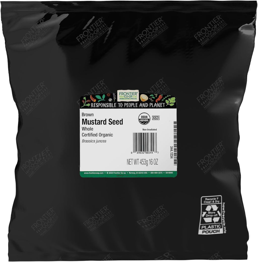 Frontier Bulk Whole Certified Organic Mustard Seed, Brown, 1 lb