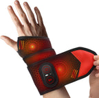 Cordless Wrist Hand Heating Pad Massage for Pain Relief, Rechargeable Heated Hand Massager for Arthritis and Carpal Tunnel, Red Light Therapy Heated Wrist Massager Wrap, Black