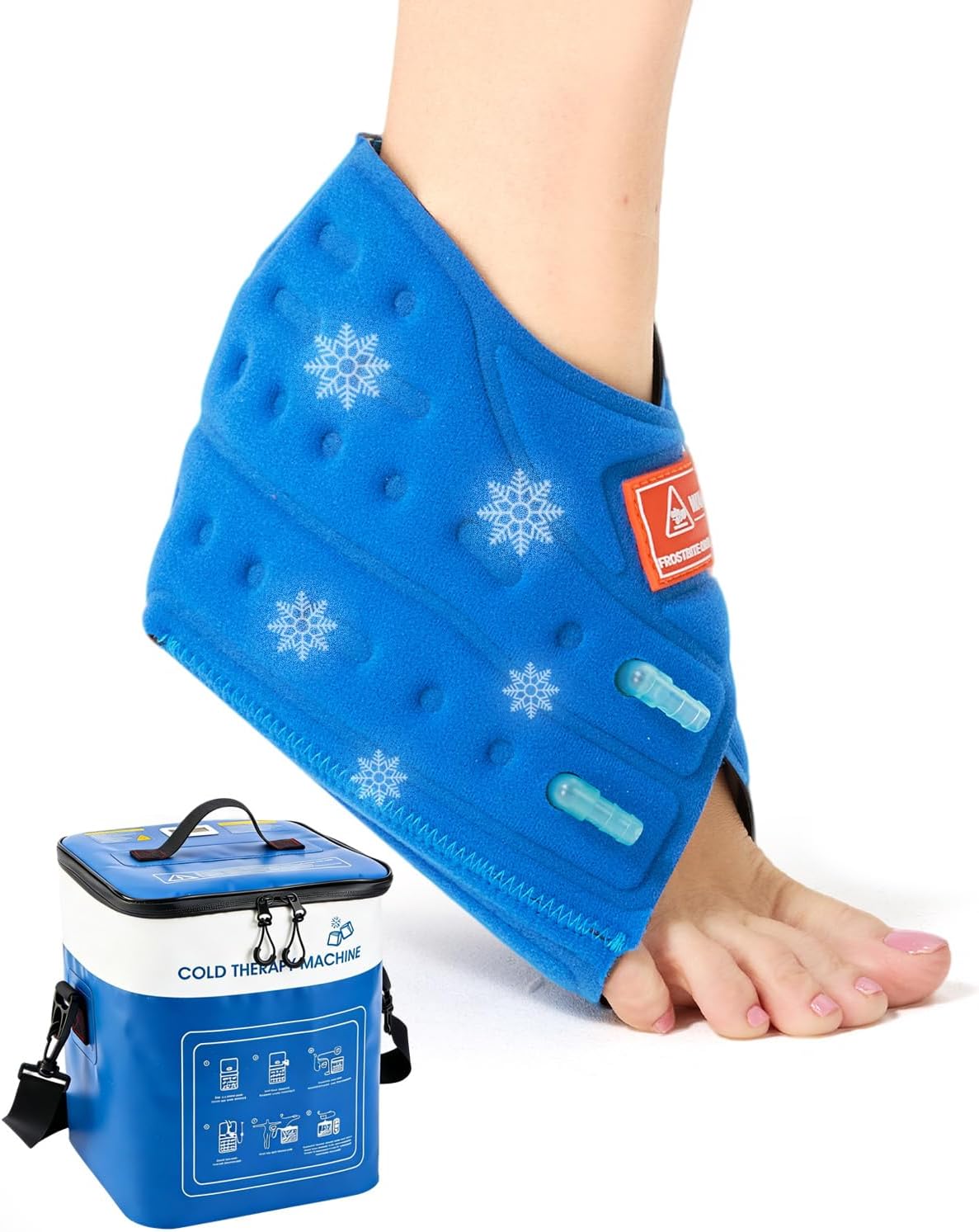 Cold Therapy Machine for Ankle, Ice Therapy Machine with Timer (15/30/45min & Always On), Temperature Display & 3 Flow Modes, Adjustable Cryo Cuff for Post-Surgery Recovery, Pain & Swelling Relief