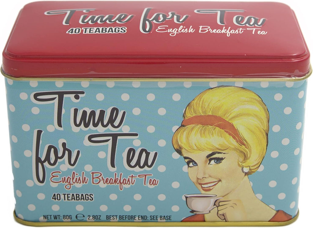 New English Teas Time For Tea Tea Tin with 40 English Breakfast Teabags