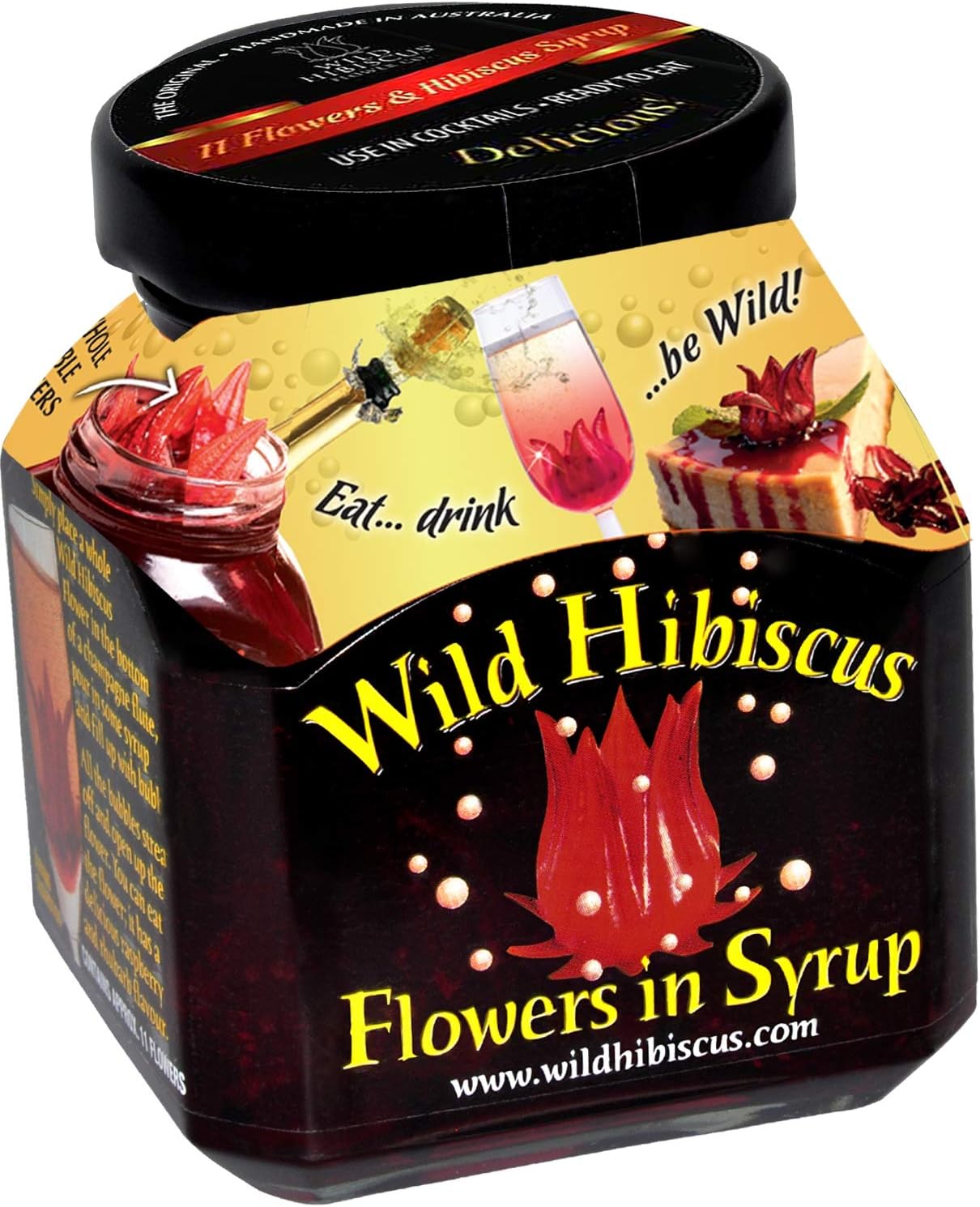 Wild Hibiscus Flowers in Syrup - 8.8 oz (250 g)