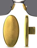 SPORTS WORLD VISION Glasses Titanium Nose Pads | Oval Shape Non-Slip Nose Pads for Glasses | 13mm Slide-in Easy Replacement and Comfortable Fit 1 Pair in Gold Finish