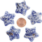mookaitedecor Set of 5 Star Shape Healing Crystal Pocket Palm Stones, Polished Worry Stone for Reiki Chakra Balancing, Jewelry Making, Home Decoration, Sodalite