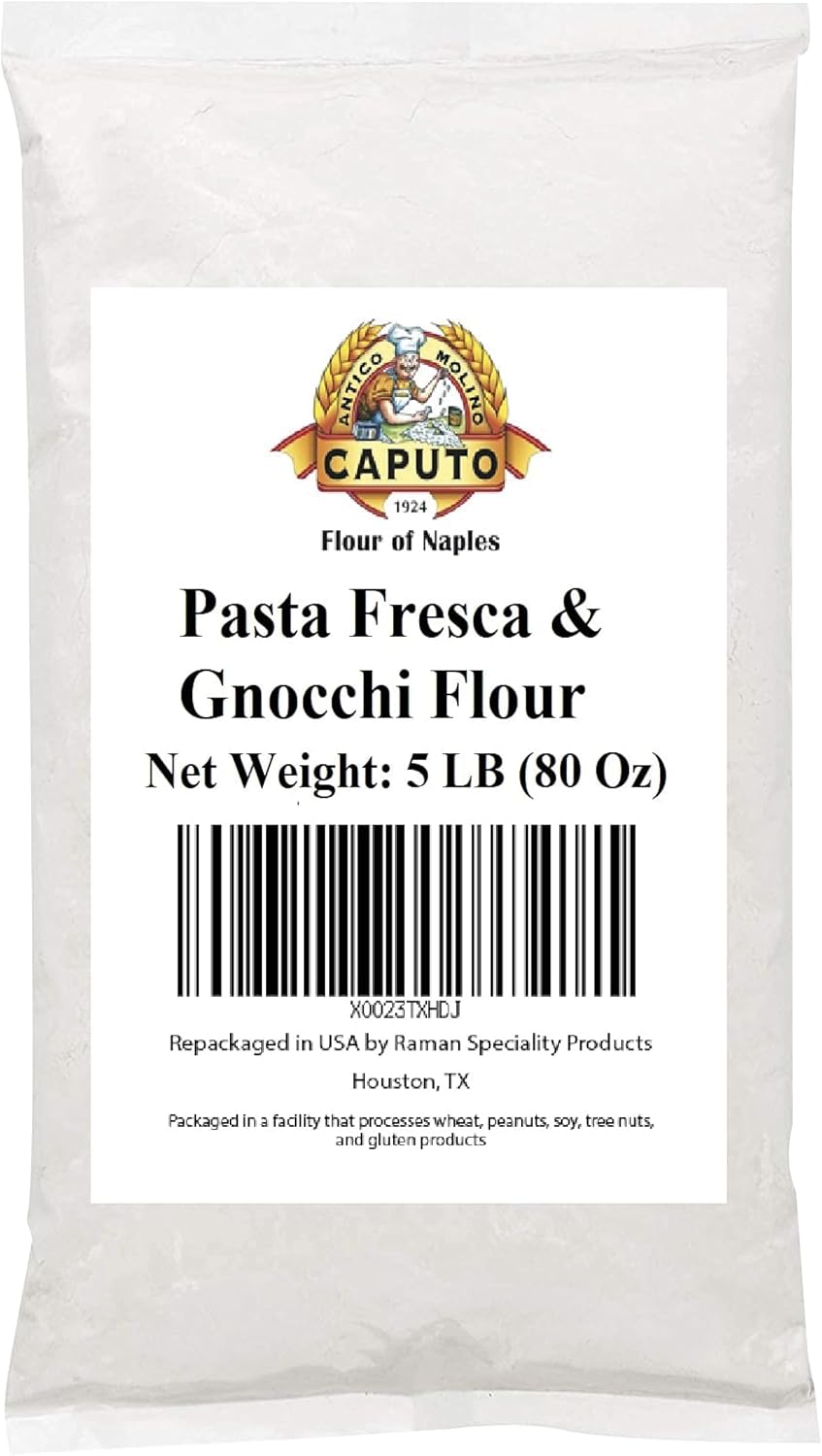 00 Antimo Caputo Pasta & Gnocchi Flour 5 Lb Repack- Italian Double Zero Grain Type - Extracted Wheat Blend - All Natural for Pasta Fresca Dough (5LB Repack)
