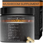 Formulation Factory Mushroom Supplement - Shroom Vroom 10-in-1 Mushroom Complex with Lion's Mane, Cordyceps & Turkey Tail - Brain Focus & Energy Capsules - 120 Capsules, 2 Month Supply