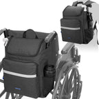 ZHCHG Upgrade Wheelchair Bags to Hang on Back, Multi-Functional Wheelchair Accessories, Casual Backpack, Durable Large Travel Storage Bag- Black