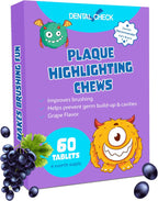 Lingito Plaque Dental Disclosing Tablets, A Teeth Coloring Tablets Plaque Finder Solution to Effectively Remove Plaque and Tartar Buildup, Improves Oral Care (Grape Flavor - 60 Pack)