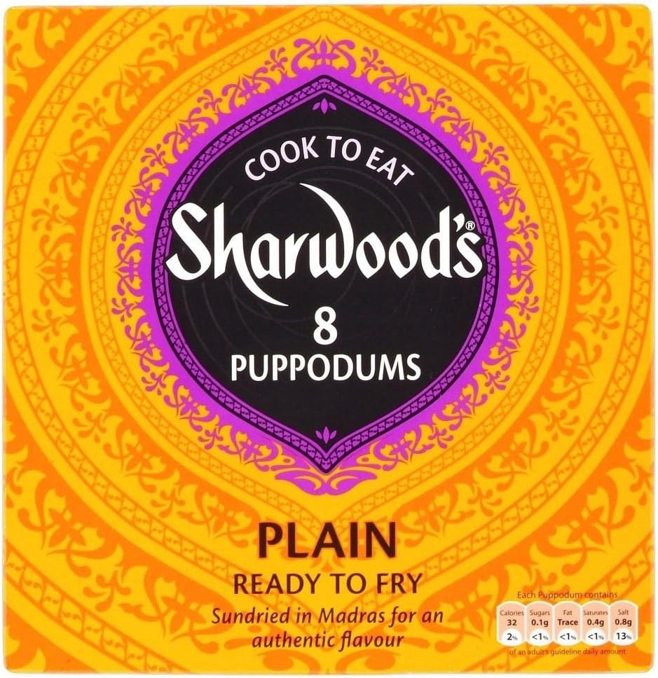 Sharwood's Plain Large Puppodums (8 per pack - 94g)
