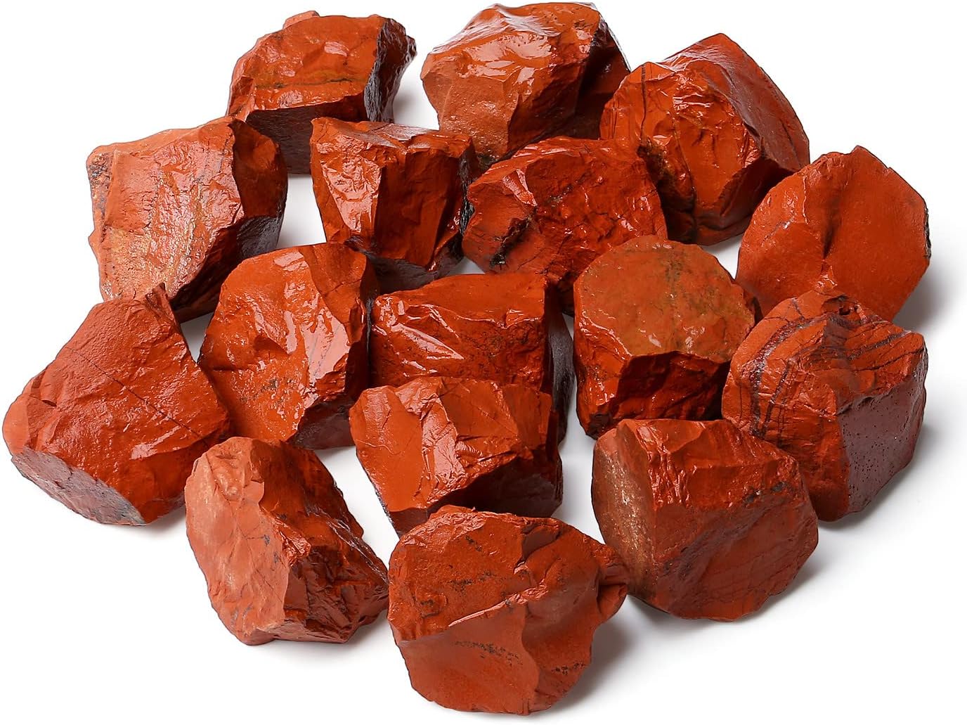 MAIBAOTA Natural Red Jasper Stone Raw Crystals Bulk Healing Crystal Stones 1" Raw Rough Gemstones Rocks for Tumbling Polishing Cutting