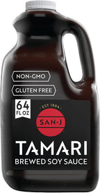 San-J - Gluten Free Tamari Soy Sauce - Specially Brewed - Made with 100% Soy - 64 oz. Container