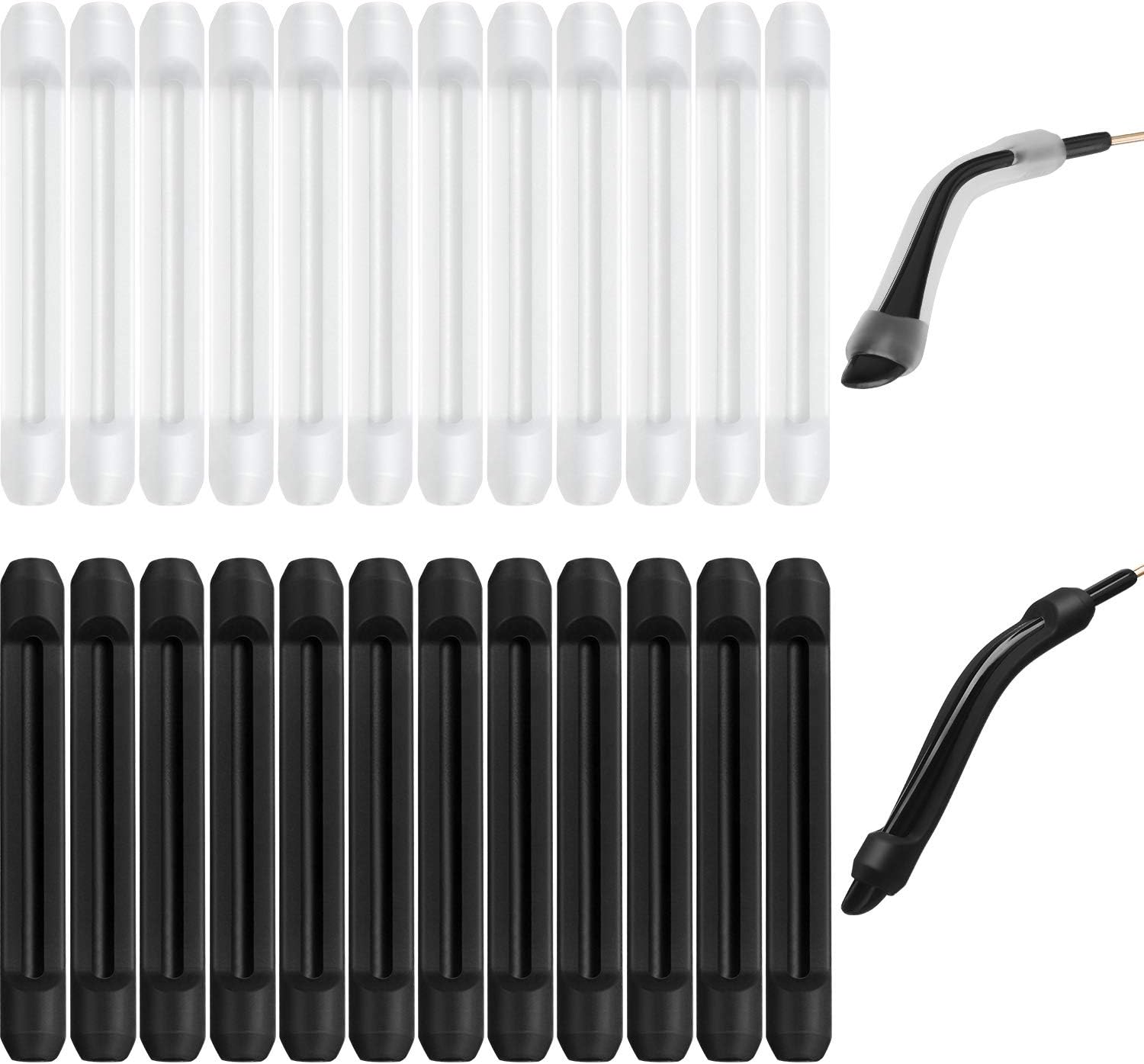 Frienda 12 Pairs Glasses Ear Cushion Silicone Eyeglass Ears Grip Anti Slip Glass Ear Hook Temple Tip Grippers(Black, White)