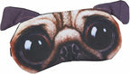Sleep Mask, Cute 3D Pug Animal Eye Cover Adjustable Breathable Blackout Blindfold for Sleeping Soft Padded Light Blocking Kids Sleeping Eye Mask for Girls Boys Women Travel Nap Home Use