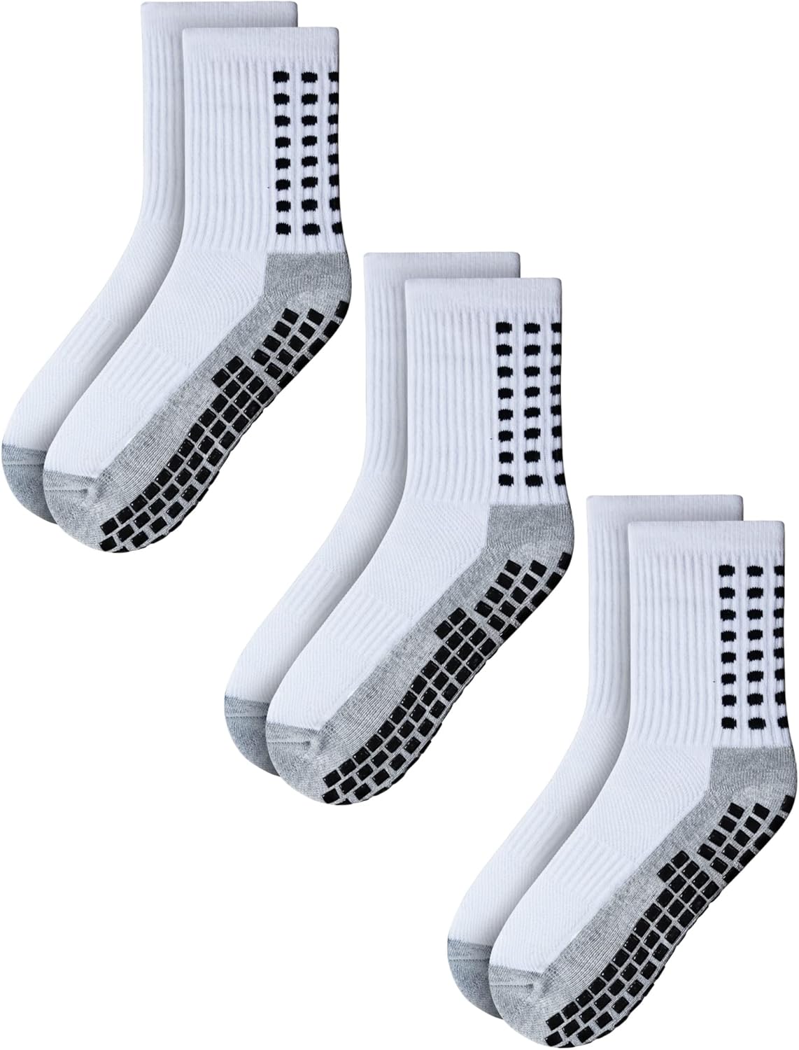 RATIVE Anti Slip Non Skid Ankle and Crew Socks with Grippers for Men Women