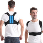 Paskyee Posture Corrector for Women and Men, Adjustable Back Brace for Neck, Shoulder, and Upper Back Pain Relief, Back Straightener for Clavicle Support Black S/M