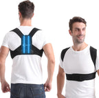 Paskyee Posture Corrector for Women and Men, Adjustable Back Brace for Neck, Shoulder, and Upper Back Pain Relief, Back Straightener for Clavicle Support Black L/XL