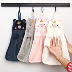 1PC Soft Absorbent Hanging Towel for Kitchen and Bathroom, White