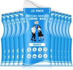 12/24 Pcs Disposable Urine Bags, 3rd Generation 900ML Emergency Portable Pee Bags for Travel for Men/Women, Unisex Leakproof Urinal Bag, Odorproof Urinal Bag Vomit Bags for Hiking Traffic Jam