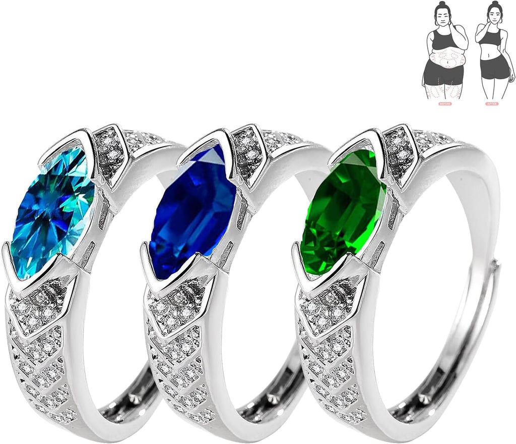 Magnetic Lymphatic Therapy Titanium Ion Moissanite Diamond Ring, Unclog Bloodstream and Lymph Nodes, Moissanite Magnetologys Ring, Fashionable Open Cubic Zirconia Ring