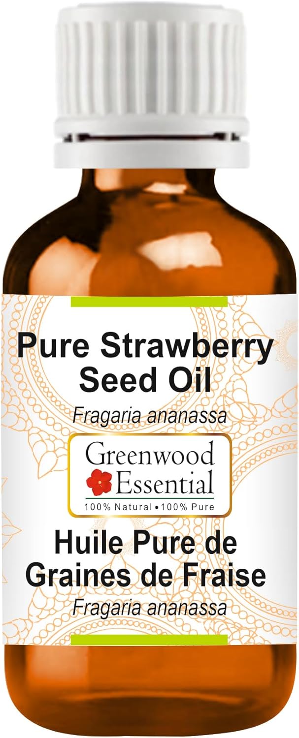 Greenwood Essential Strawberry Seed Oil (Fragaria ananassa) | Infused | Pure | Non-Sticky | Lightweight | For Skin Blends | Natural Plant Extract | For Men & Women | All Skin Types | 15ml (0.50 oz)