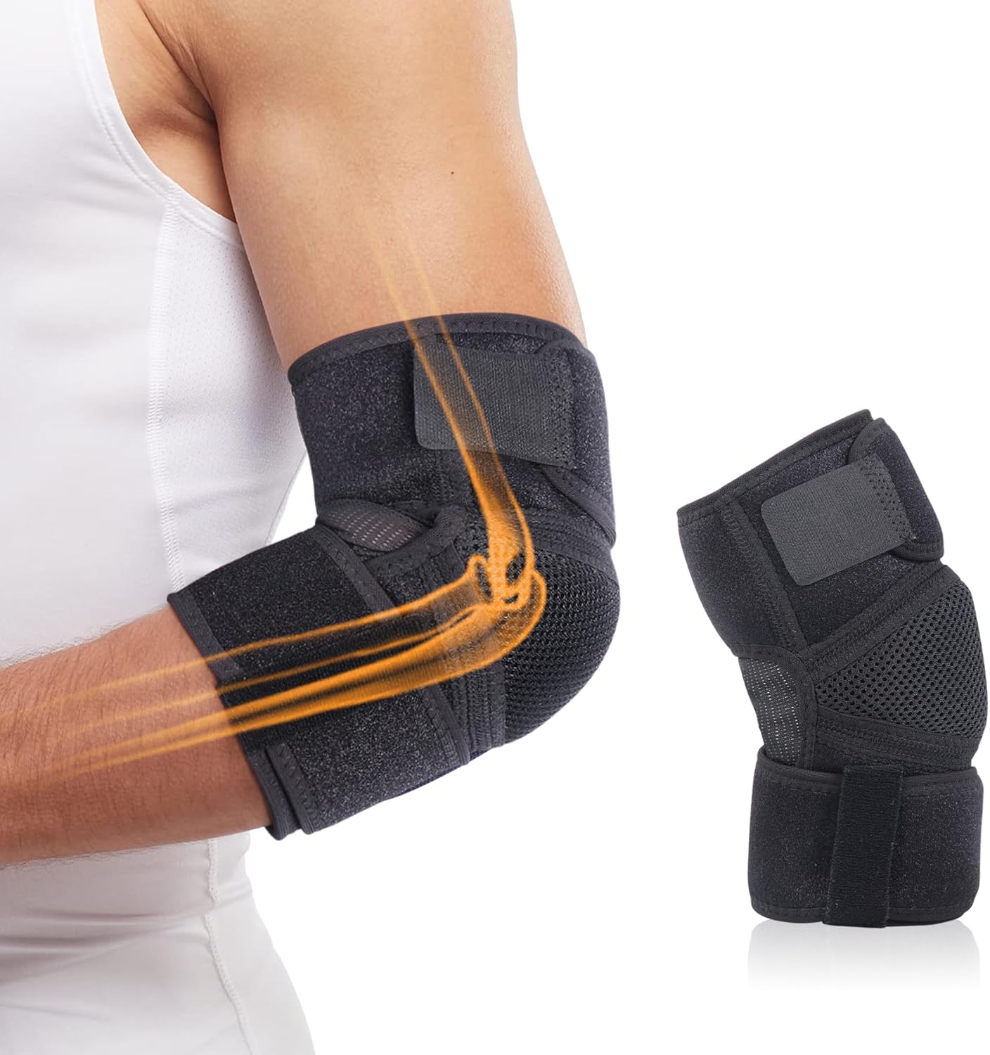 Cozyhealth Elbow Brace, Tennis Compression Sleeve Wrap for Golfers, Bursitis,Tendonitis, Left or Right Arm Tendonitis Support Strap for Golf, Men and Women, Epicondylitis and Sports Recovery Cub