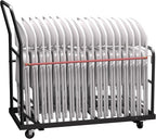 Folding Chair Cart with Wheels Heavy Duty 300 LBS Capacity, Rolling Chair Dolly for 25 Chairs w/Dual Handles & Anti-Fall Design, Commercial Cart for Events, Church, Conference, Weddings