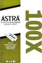 The Shave Factory Premium Shaving Set - Astra Platinum Double Edge Safety Razor Blades (100)