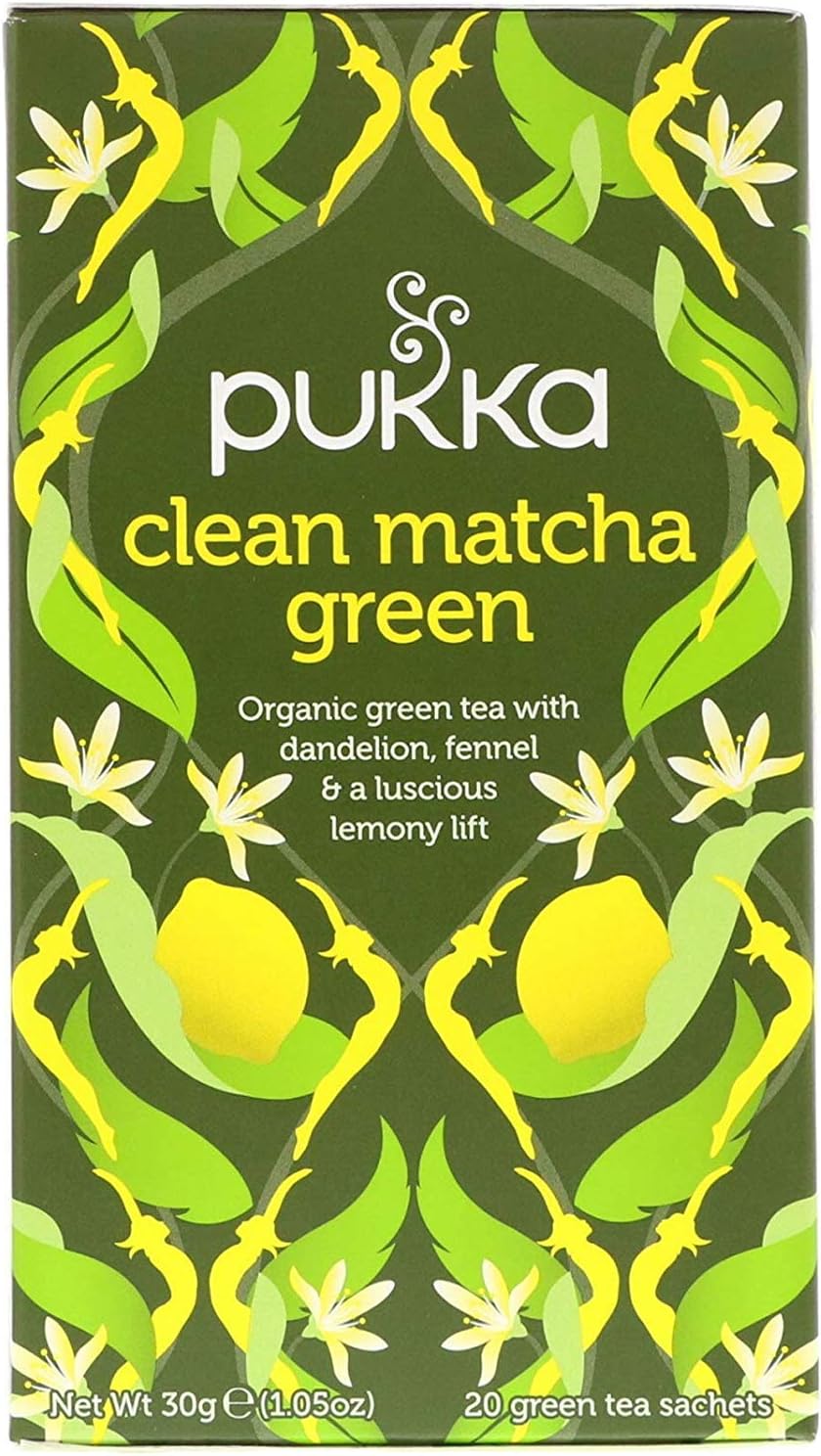 Pukka Organic Herbal Tea Clean Matcha Green 20 Tea Bags