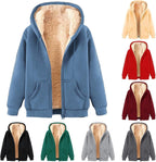 Fleece Jacket Men Sherpa Lined Hooded Sweatshirt Winter Full Zip Warm Hoodie Long Sleeve Thick Coat with Pockets