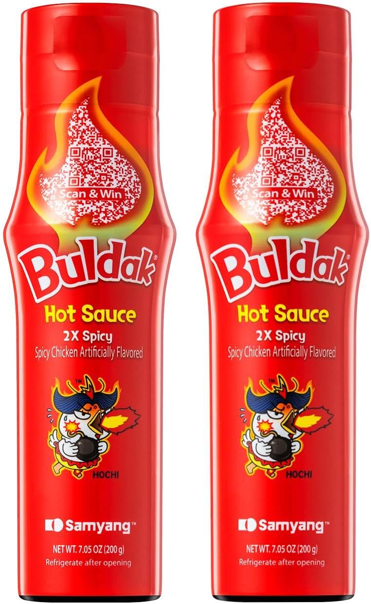 Samyang Buldak Hot Sauce - 2X Spicy, Korean Spicy Hot Chicken 2X Flavor Sauce [5.57 fl oz (200g) x 2 pack]